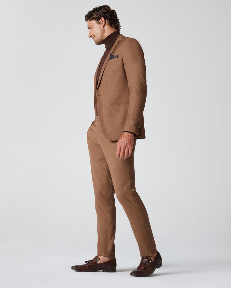 Toffee Ultra Slim Stretch Two Tone Tailored Pant